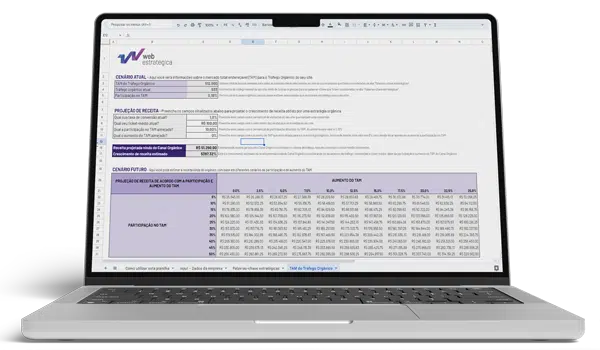 Planilha de TAM do tráfego orgânico